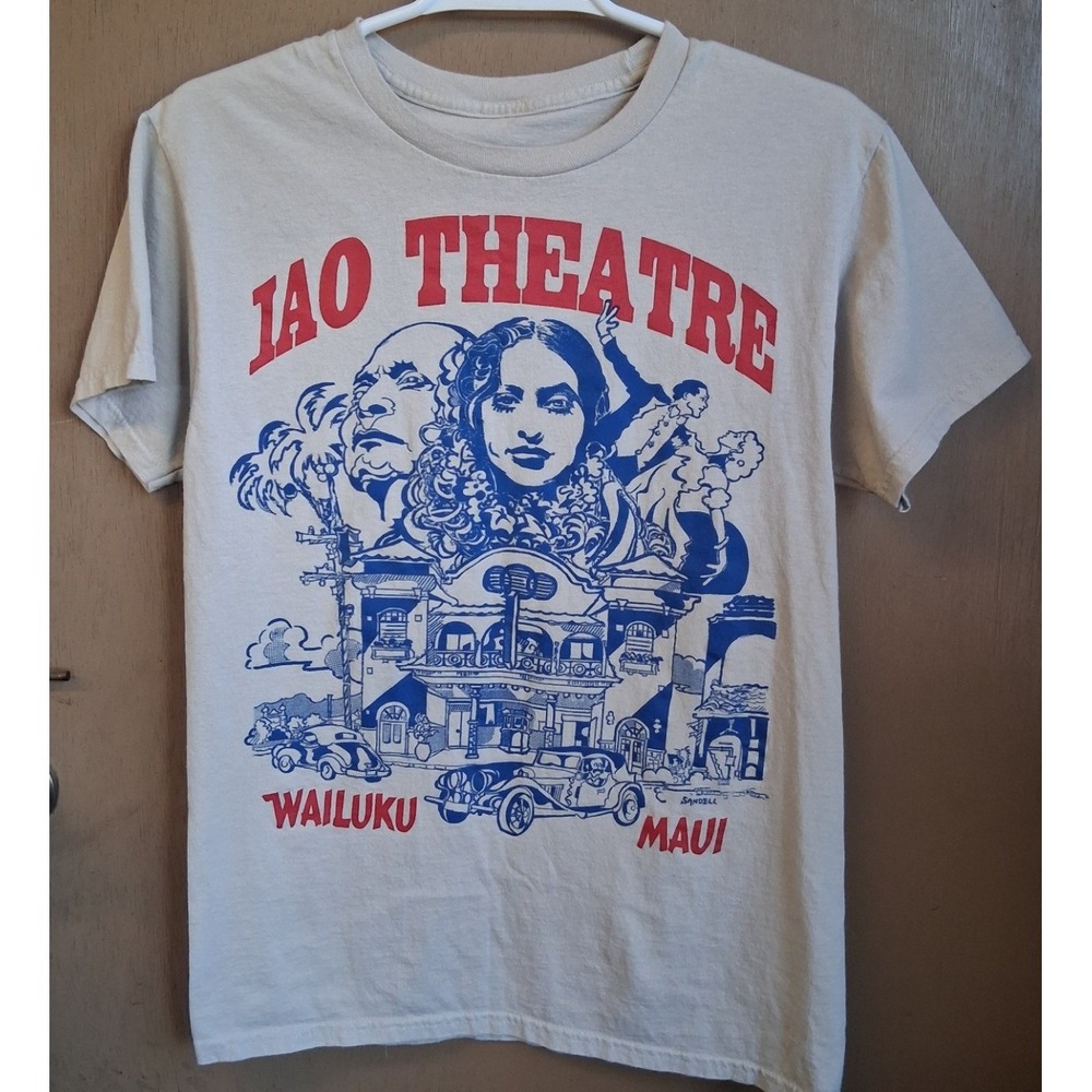 Hawaiian Maui IAO Theatre Sandell Artwork Graphic Tee SS Medium Srt Tee EUC